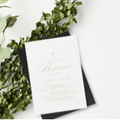 書エレガントモダン書金ゴールドバプテスマ招待状 招待状