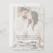 書エレガントモダン書2写真結婚の サンキューカード (裏面)