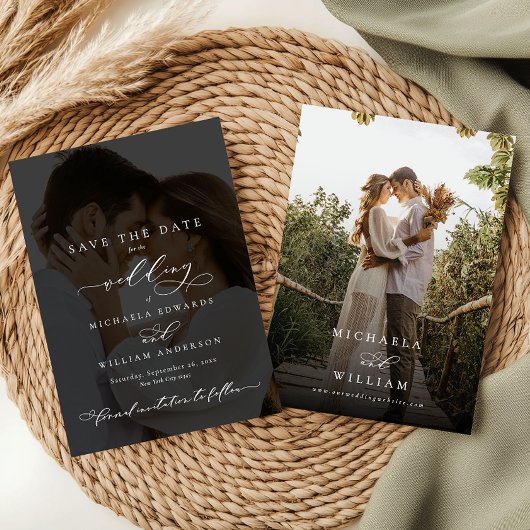 書エレガントモダン書2写真結婚の セーブザデート