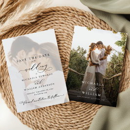 書エレガントモダン書2写真結婚の セーブザデート