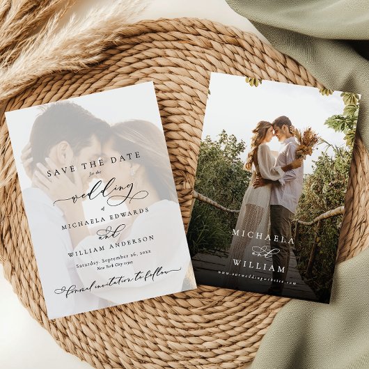 書エレガントモダン書2写真結婚の セーブザデート