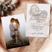 書エレガントモダン書2写真結婚の 招待状