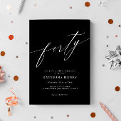 書エレガントモダン書40歳の誕生日 招待状