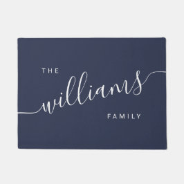 書エレガントモダン法ネイビー ドアマット