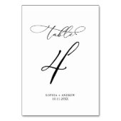 書エレガントモダン表4結婚の テーブルナンバー (正面)