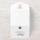 書エレガントモダン跡の写真結婚の オールインワン招待状 (外側)