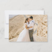 書エレガントモダン跡の写真結婚の サンキューカード (裏面)