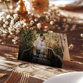 書エレガントモダン跡の写真結婚の プレイスカード