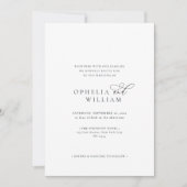 書エレガントモダン跡の写真結婚の 招待状 (正面)