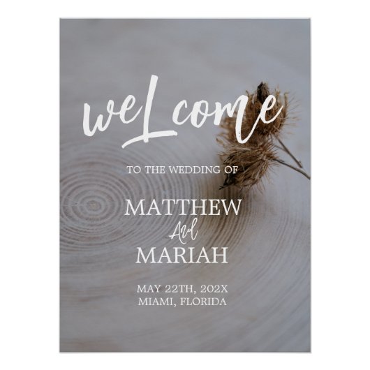 書エレガントモダン道の木結婚の歓迎 ポスター (正面)