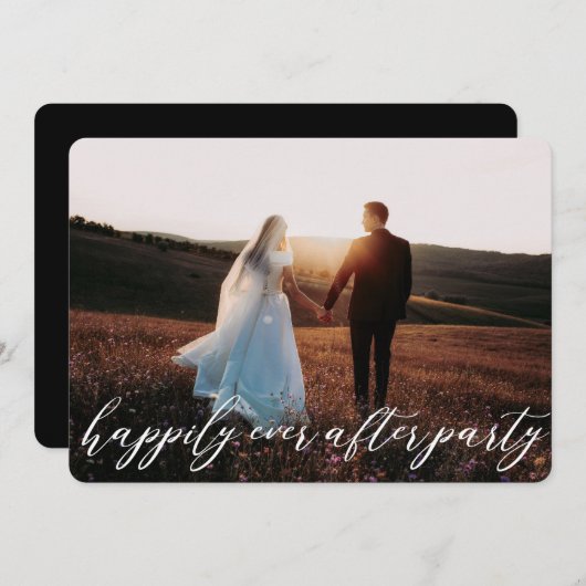 書エレガントモダン道の結婚駆け落ち 招待状 (正面/裏面)