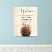 書エレガントモダン道フローラ結婚の歓迎 キャンバスプリント (インサイチュ (ウッドフロア))