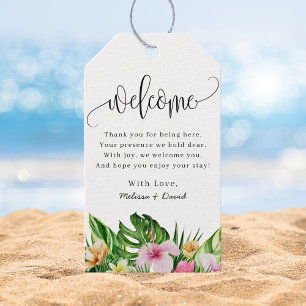 書エレガントモダン道フローラ結婚の歓迎 ギフトタグ