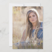 書エレガントモダン道写真卒業 招待状 (正面)