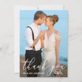 書エレガントモダン道写結婚真 サンキューカード (正面)