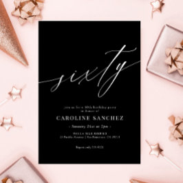 書エレガントモダン道60誕生日 招待状