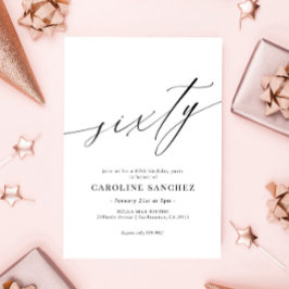 書エレガントモダン道60誕生日 招待状