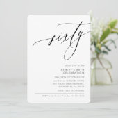 書エレガントモダン60番目のパーティー空白の 招待状 (スタンド正面)