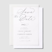 書エレガント伝統的字の結婚文字 ベラム紙招待状 (オフセット)