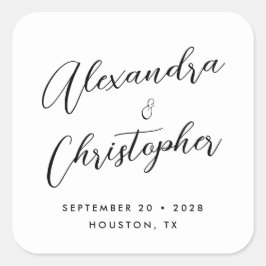 書エレガント名結婚式の引き出物 スクエアシール