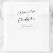 書エレガント名結婚式の引き出物 スクエアシール (バッグ)