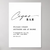 書エレガント好き葉巻バー結婚のサイン ポスター (正面)