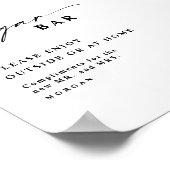 書エレガント好き葉巻バー結婚のサイン ポスター (角)