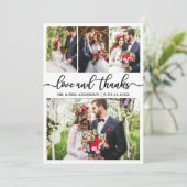 書エレガント好感謝してい4結婚写真 サンキューカード (スタンド正面)