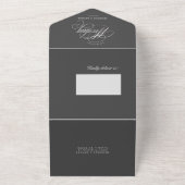 書エレガント字グレー(ENVは不要) オールインワン招待状 (外側)