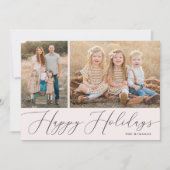 書エレガント字シンプル2フォトホリデー シーズンカード (正面)