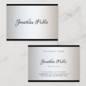 書エレガント字スクリプシンプルトトレンディーテンプレート 名刺 (正面/裏面)