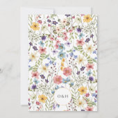 書エレガント字スクリプシンプルトフローラ結婚の 招待状 (裏面)