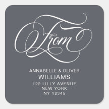 書エレガント字スクリプト差出人住所ラベル