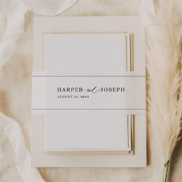 書エレガント字スクリプト結婚式招待状 招待状ベリーバンド