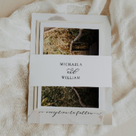 書エレガント字スクリプト結婚式招待状 招待状ベリーバンド