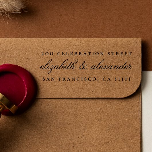 書エレガント字スクリプト |カスタム差出人住所 セルフインキングスタンプ