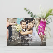 書エレガント字スタイリッシュ写真結婚の サンキューカード (スタンド正面)