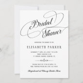 書エレガント字ブライダルシャワー 招待状 (正面)