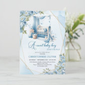 書エレガント字ベビーcribフローラ少年 招待状 (スタンド正面)