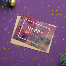 書エレガント字モダン台本ハッピーホリデー 箔シーズンカード