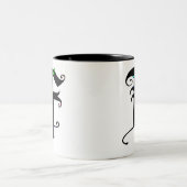 書エレガント字モノグラム文字F ツートーンマグカップ (中央)