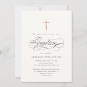 書エレガント字男女兼用洗礼 招待状 (正面)