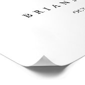 書エレガント字結婚の案内記号 ポスター (角)