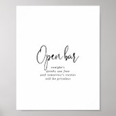 書エレガント字結婚の開いたバー記号 ポスター (正面)