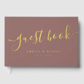 書エレガント実在の結婚ホイル ゲストブック (正面)