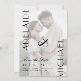 書エレガント式結婚式の日付の写真を保存 招待状