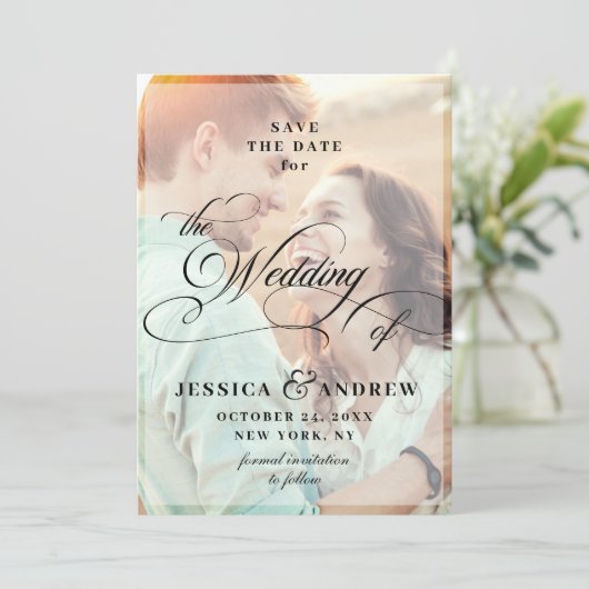 書エレガント式結婚式の日付を保存2 PHOTO セーブザデート (スタンド正面)