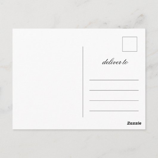 書エレガント式結婚式の日付を保存PHOTO ポストカード (裏面)