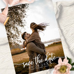 書エレガント式結婚式の日付写真を保存 ポストカード<br><div class="desc">書エレガント式結婚式の日付の写真はがきを保存</div>