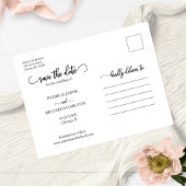 書エレガント式結婚式の日付写真を保存 ポストカード